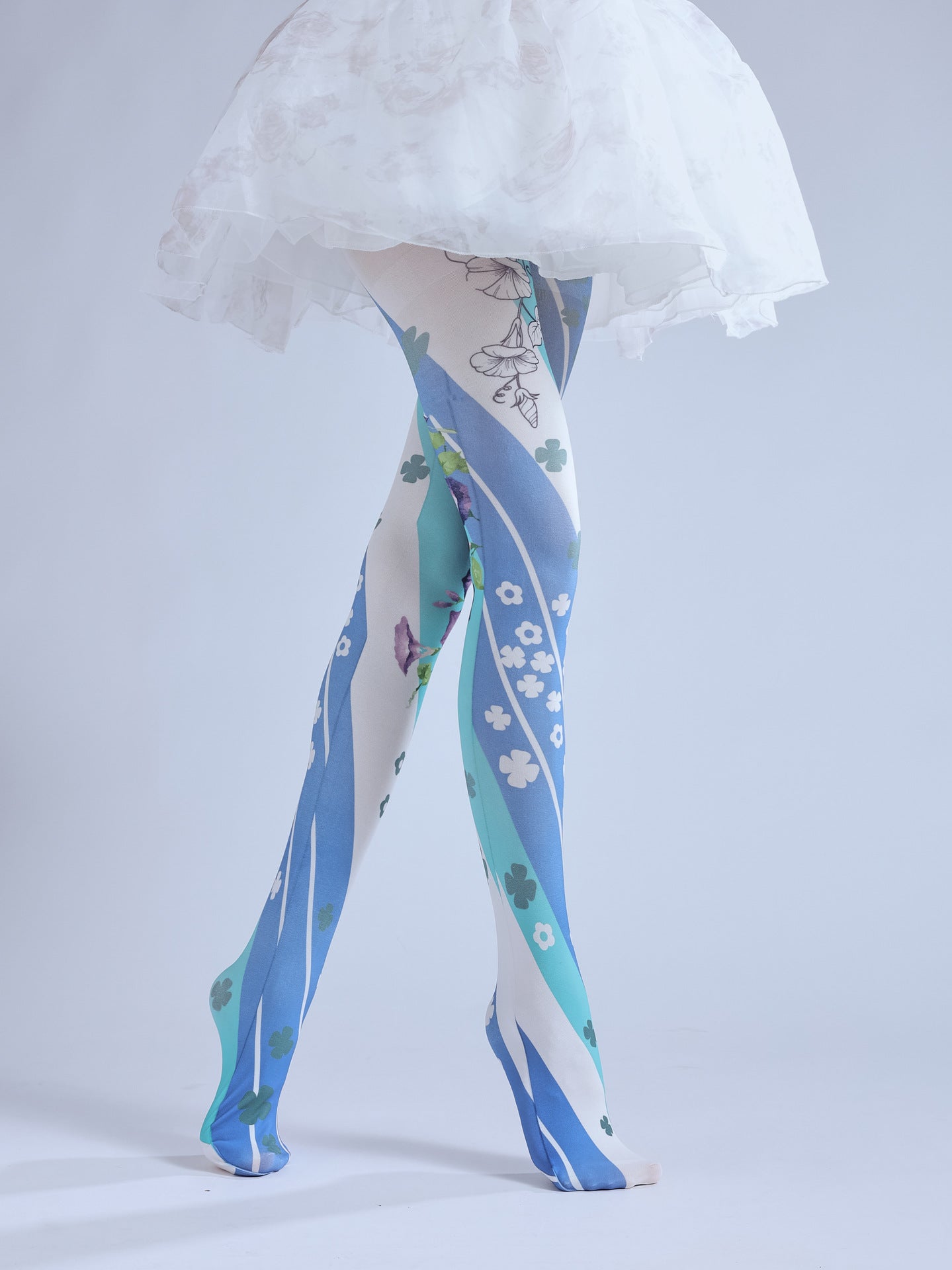 LOLITA BLUE SPIRAL PRINT COS PERSONALIZED OUTER WEAR LEGGINGS PANTYHOSE