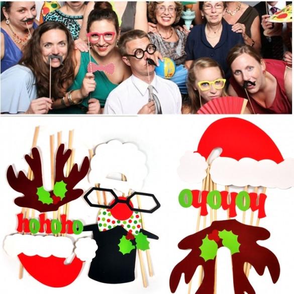 NEW FASHION 17PCS AND 47PCS DIY PROPS WEDDING MOUSTACHE LIPS CHRISTMAS PARTY MASK