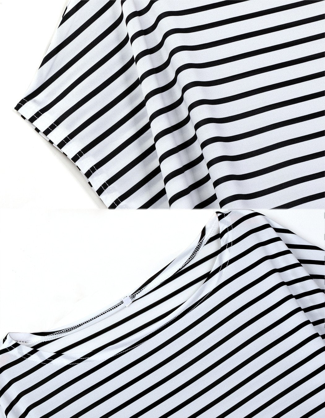 Loose One Shoulder Bat-wing Sleeve Stripe Irregular Plus Size Dress
