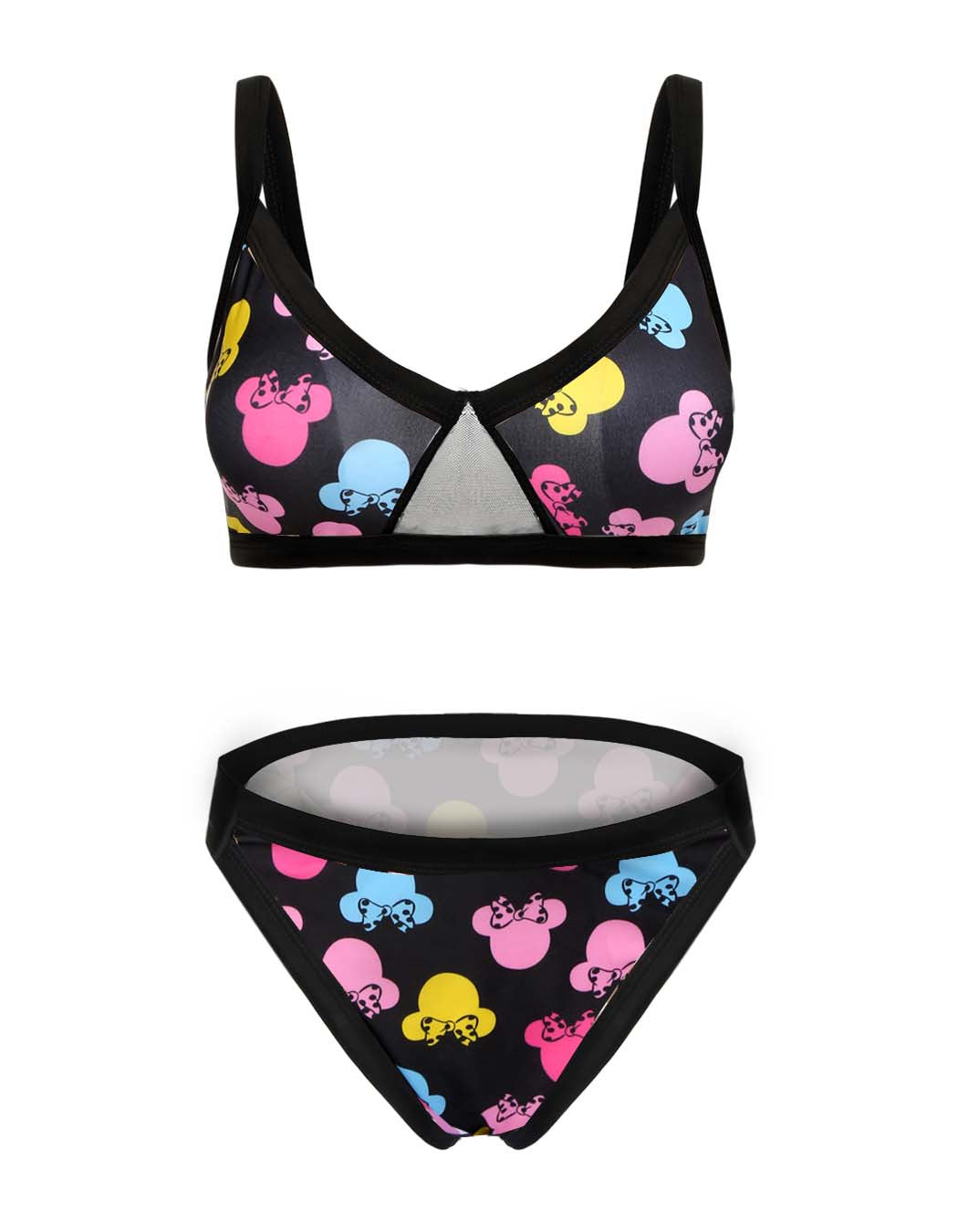 Stylish Print Straps V-neck Low Waist Bikini Set - Meet Yours Fashion - 7