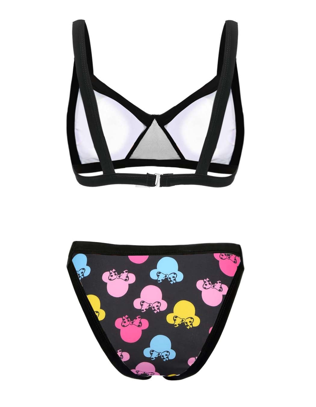 Stylish Print Straps V-neck Low Waist Bikini Set - Meet Yours Fashion - 8