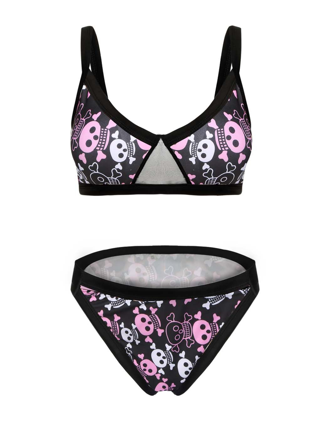 Stylish Print Straps V-neck Low Waist Bikini Set - Meet Yours Fashion - 10