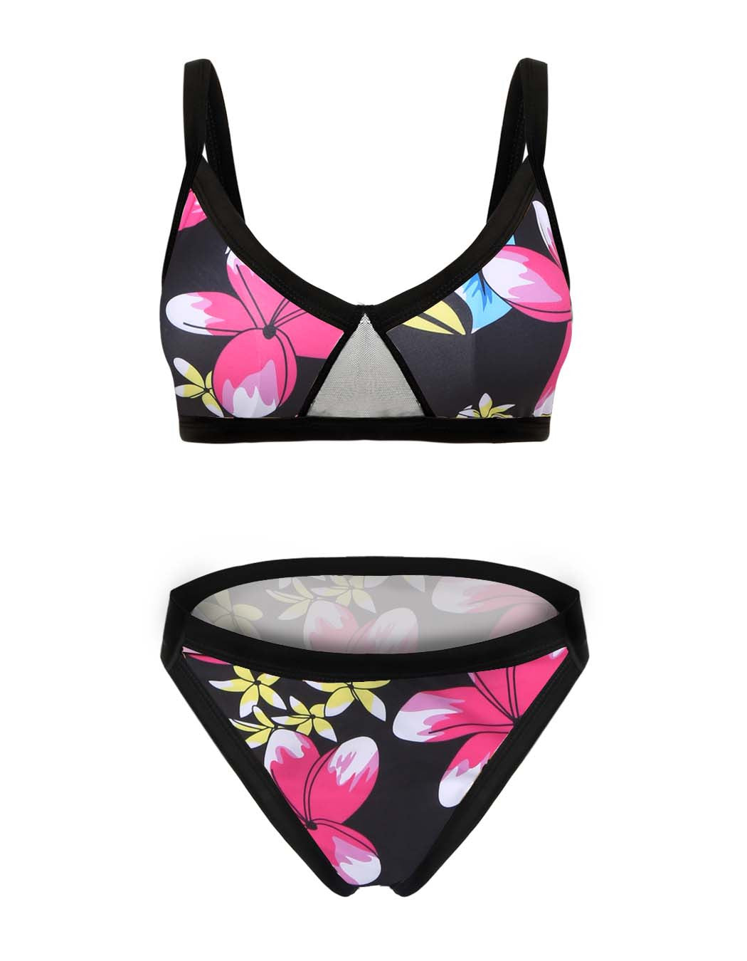 Stylish Print Straps V-neck Low Waist Bikini Set - Meet Yours Fashion - 11