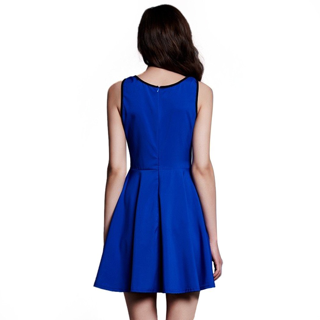 Women Sleeveless  Slim Pleated Dress