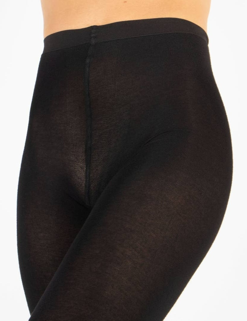WOMEN'S BLACK CASHMERE WOOL TIGHTS 150 DEN, WOOL PANTYHOSE, WINTER TIGHTS