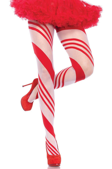 SPANDEX SHEER CANDY STRIPED PANTYHOSE