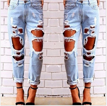 Big Holes Ripped Beggar BY Style DIY Jeans