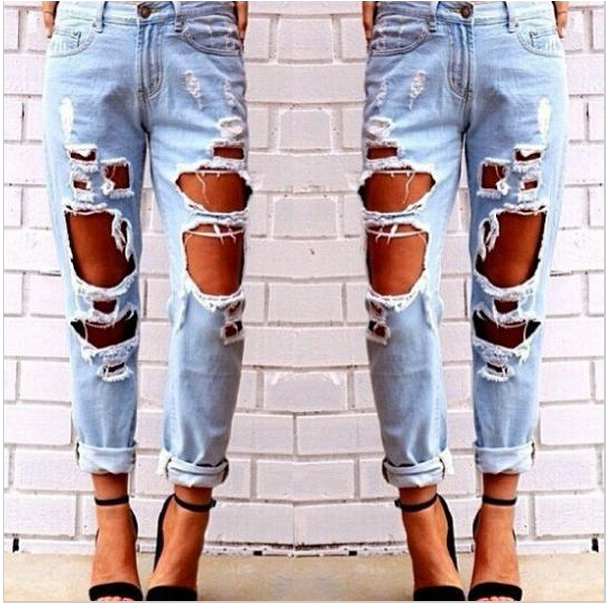Big Holes Ripped Beggar BY Style DIY Jeans