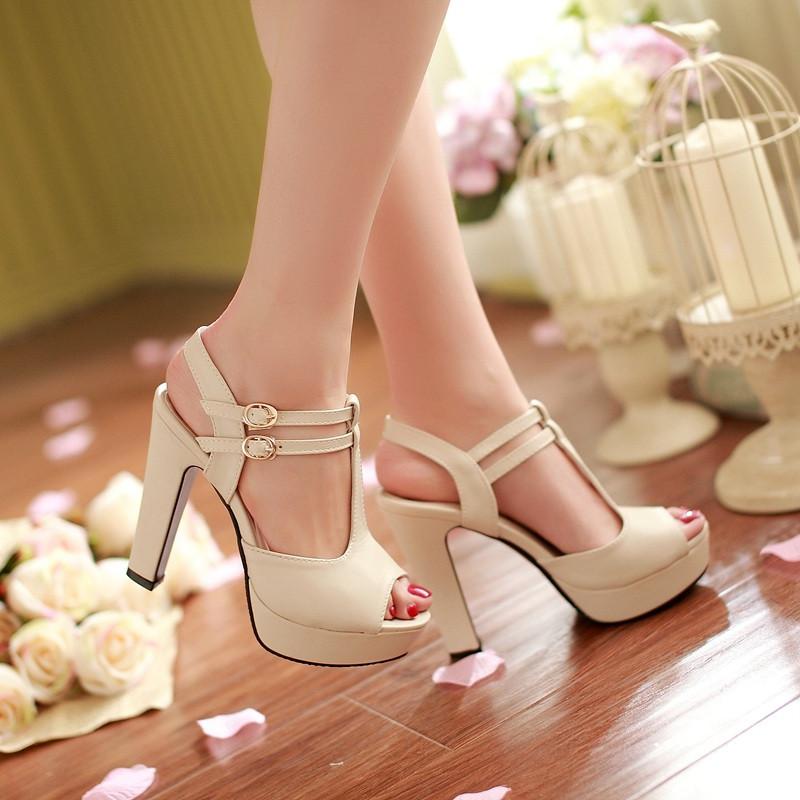 Fashion Platform Peep Toe Outdoor Heels Sandals