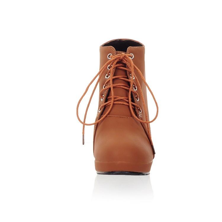 Free Shipping Clearence Round Toe Stiletto High Heel Lace Up Ankle Boots