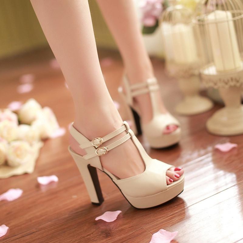 Fashion Platform Peep Toe Outdoor Heels Sandals