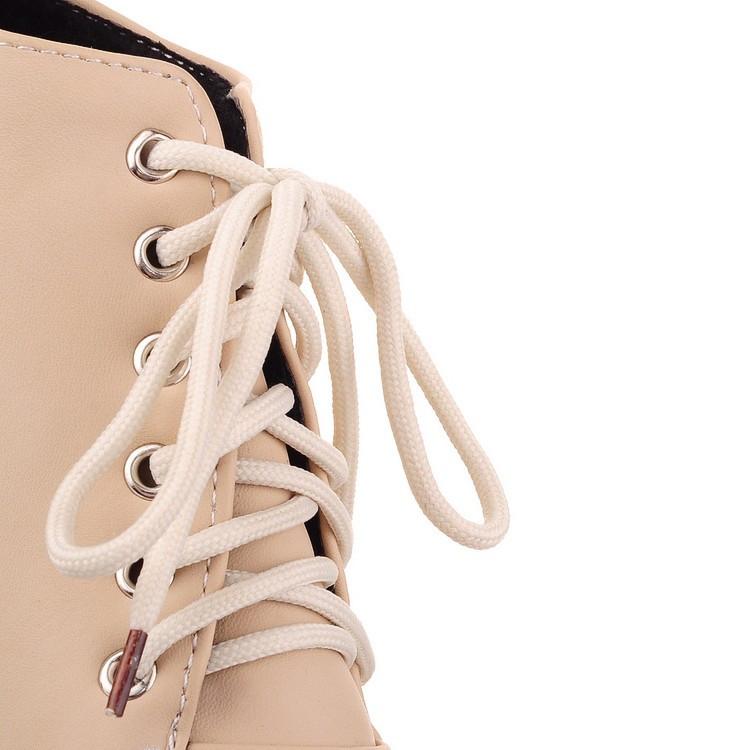 Free Shipping Clearence Round Toe Stiletto High Heel Lace Up Ankle Boots