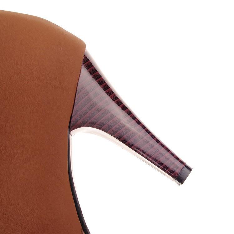 Free Shipping Clearence Round Toe Stiletto High Heel Lace Up Ankle Boots