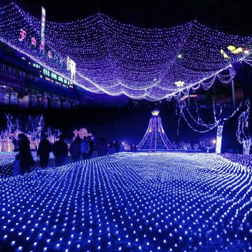 Blue 96 LED Net Mesh Fairy Lights Twinkle Lighting Christmas Wedding Party US/110V