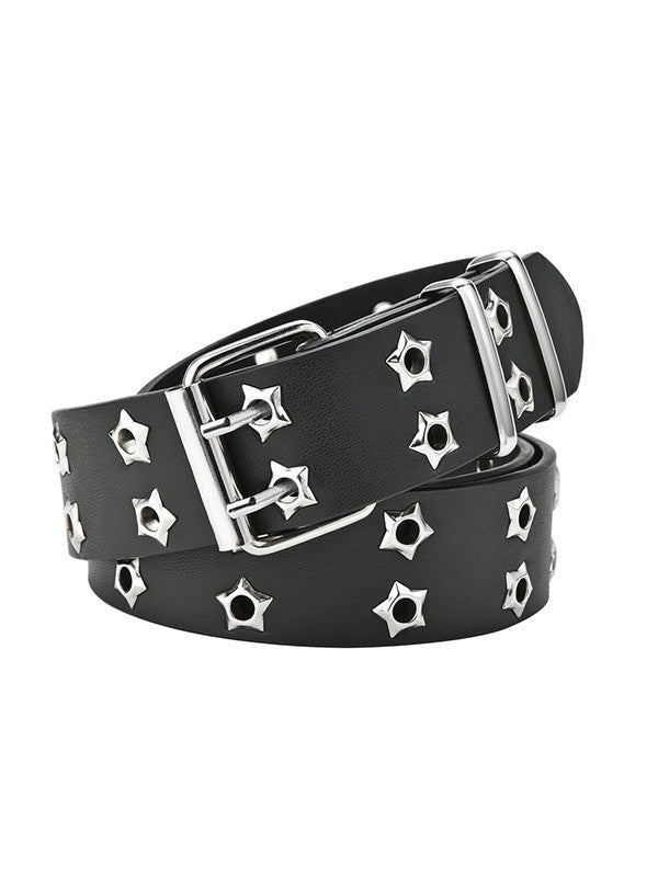 DOUBLE STAR EYELET BUCKLE BELT