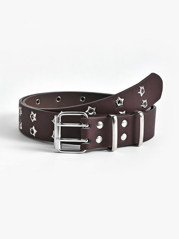 DOUBLE STAR EYELET BUCKLE BELT