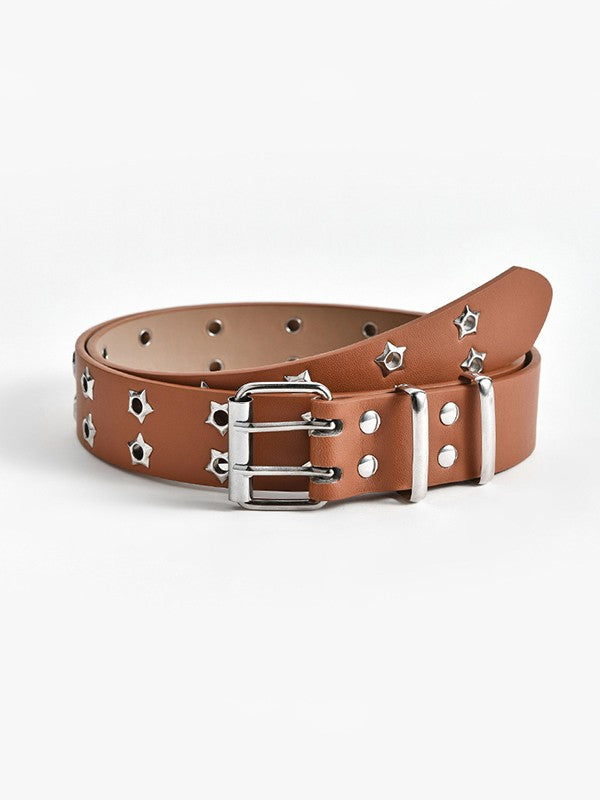 DOUBLE STAR EYELET BUCKLE BELT