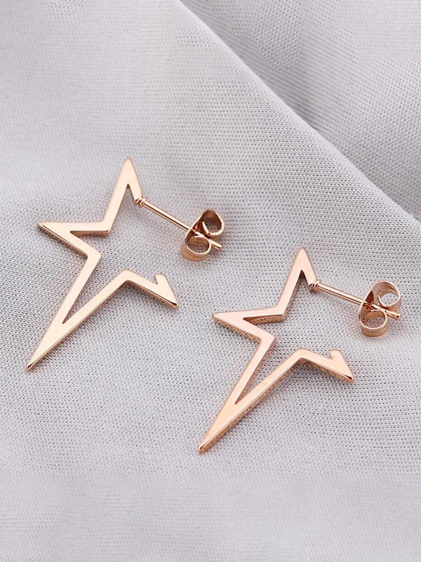 IRREGULAR CHUNKY STAR PENDANT EARRINGS