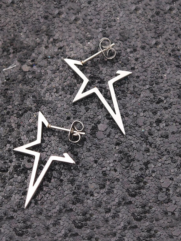 IRREGULAR CHUNKY STAR PENDANT EARRINGS
