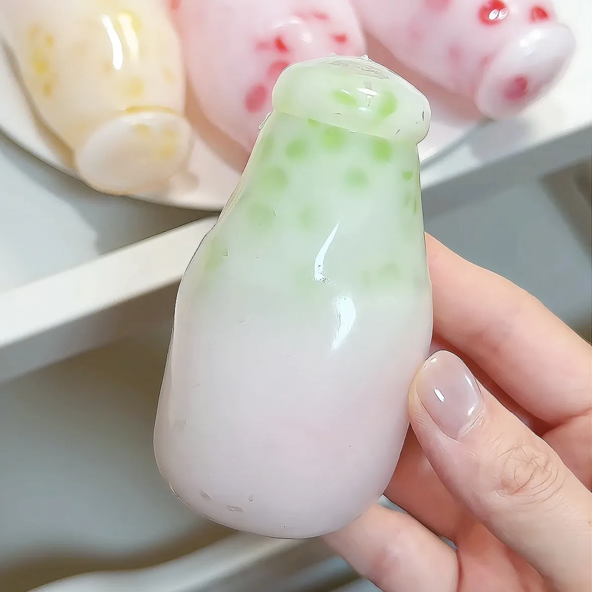 FRUIT MILK BOTTLE SQUISHY BALL