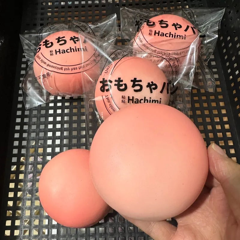 WHITE PEACH STICKY BUN TABA SQUISHY TOYS