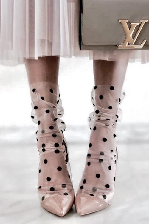 DOT SEE THOUGH MESH SOCK