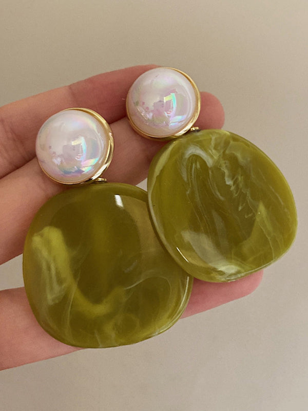 STATEMENT CONTRAST COLOR GEOMETRIC ACRYLIC EARRINGS ACCESSORIES