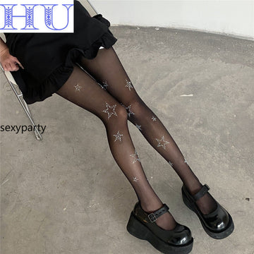 FASHION HOT DIAMOND FIVE POINTED STAR PANTYHOSE