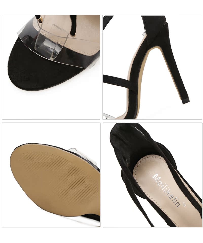 Ankle Lace Up Simple Open Toe Stiletto High Heel Sandals