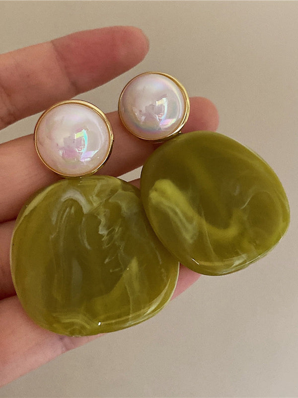 STATEMENT CONTRAST COLOR GEOMETRIC ACRYLIC EARRINGS ACCESSORIES