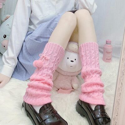 FASHION LOLITA FLUFFY POMPON LEG WARMER