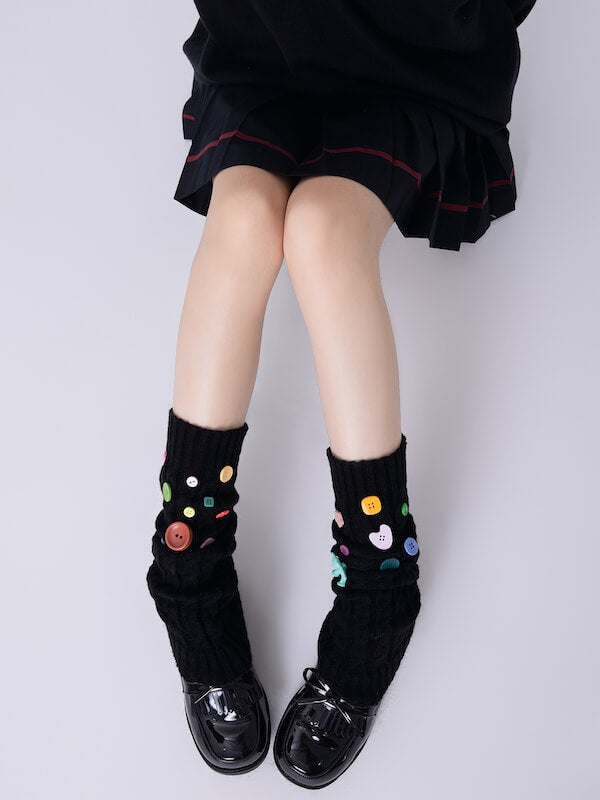 FASHION CANDY BUTTONS LEG WARMERS