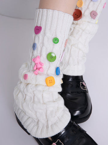 FASHION CANDY BUTTONS LEG WARMERS