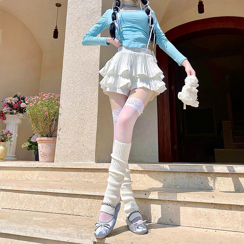 BALLERINA LACE STOCKINGS+LEG WARMERS