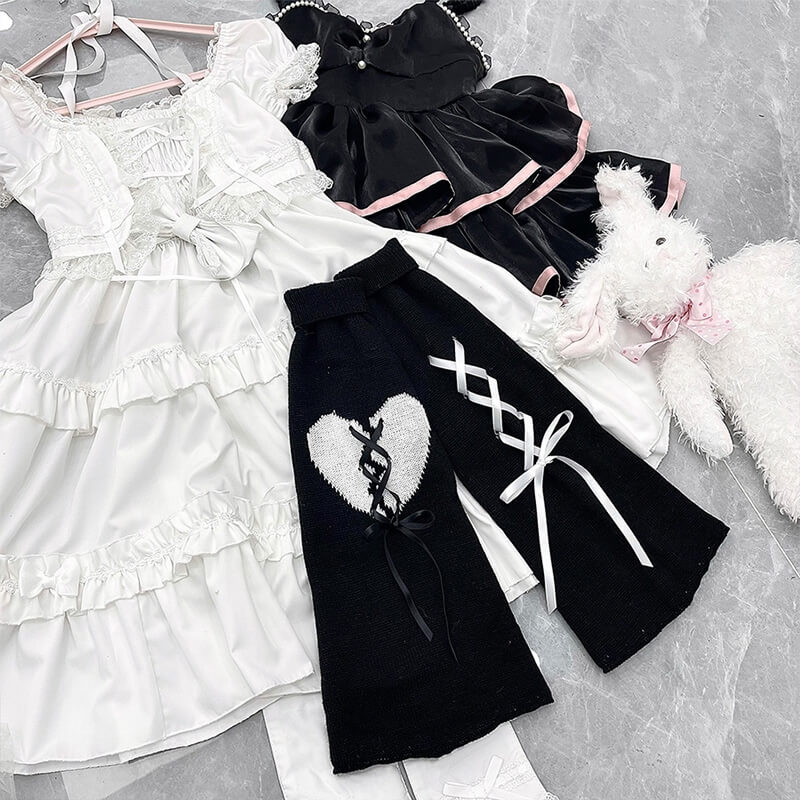 FASHION RIBBON HEART LEG WARMER