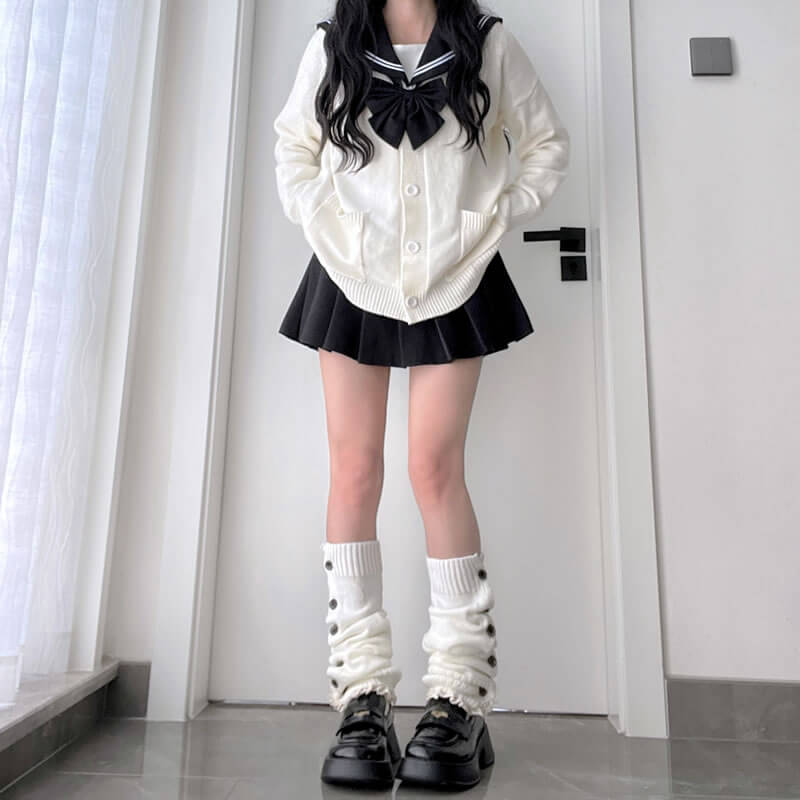 FASHION AESTHETIC BUTTON LACE LEG WARMERS