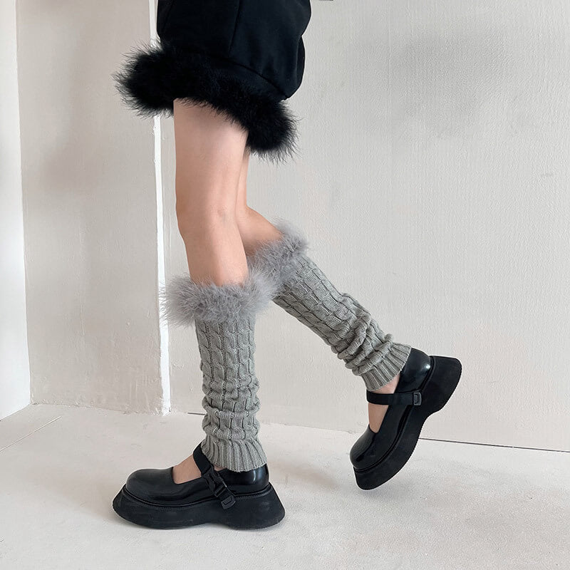 FASHION AESTHETIC FLUFFY LEG WARMERS