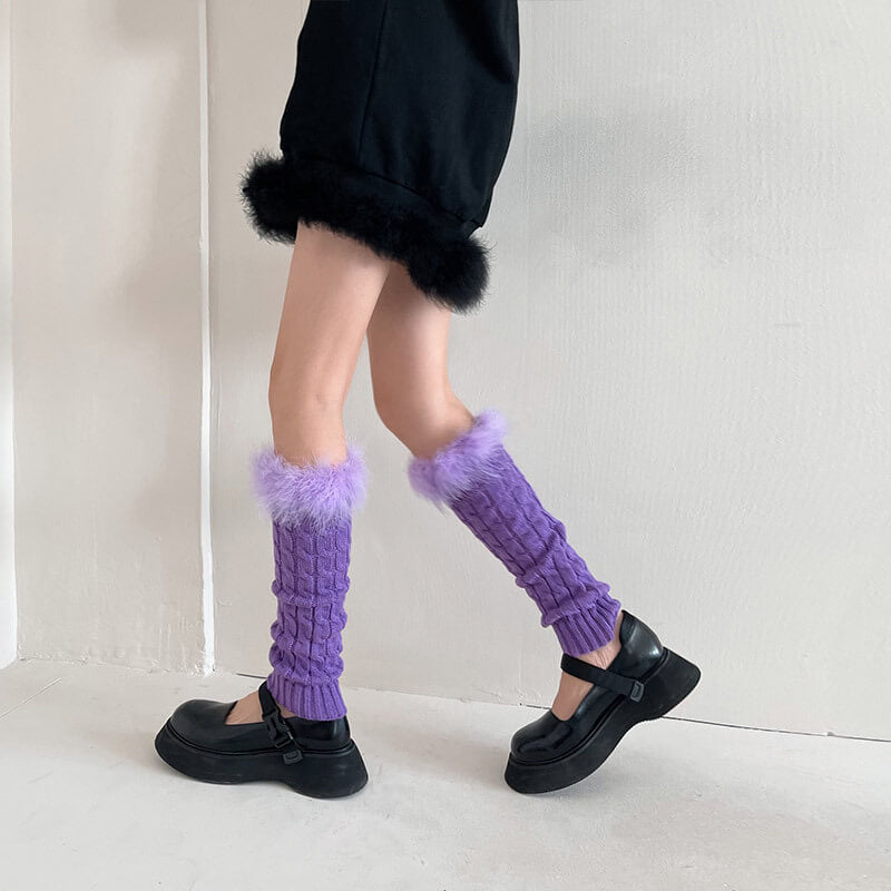 FASHION AESTHETIC FLUFFY LEG WARMERS