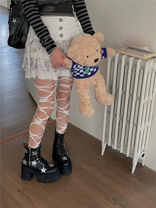 FASHION ALTERNATIVE RIPPED TIGHTS