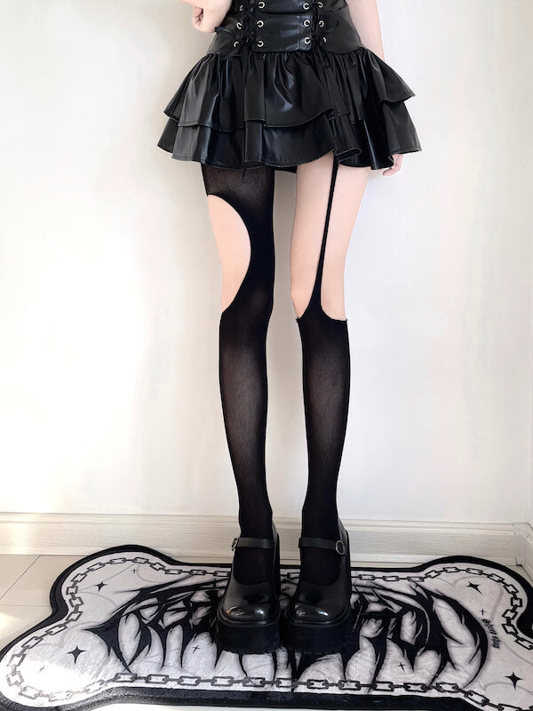 FASHION ASYMMETRIC HOLLOW-OUT TIGHTS