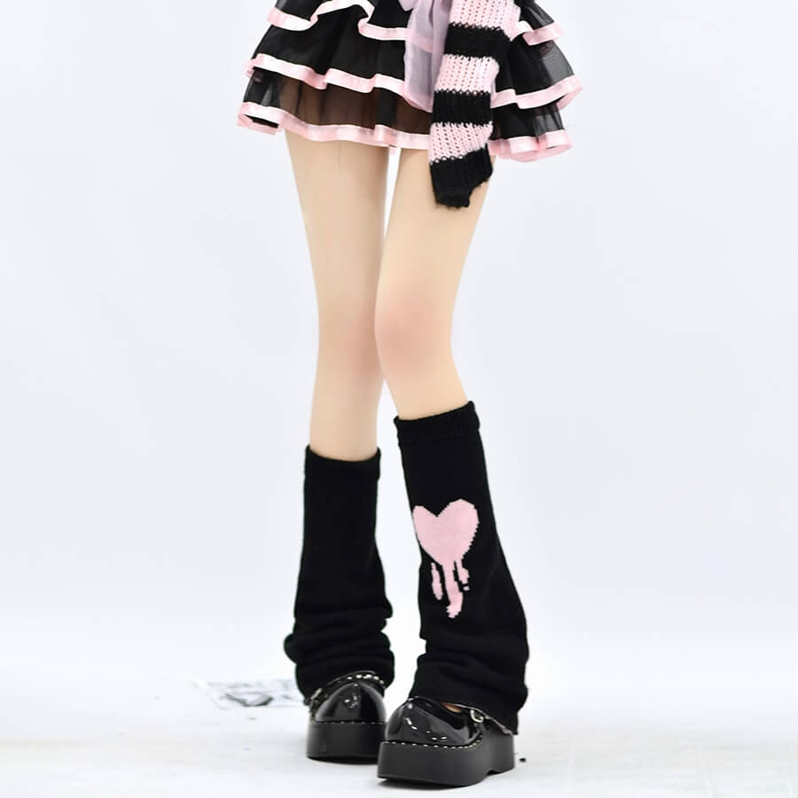 FASHION ASYMMETRY PINK RIBBON LEG WARMER
