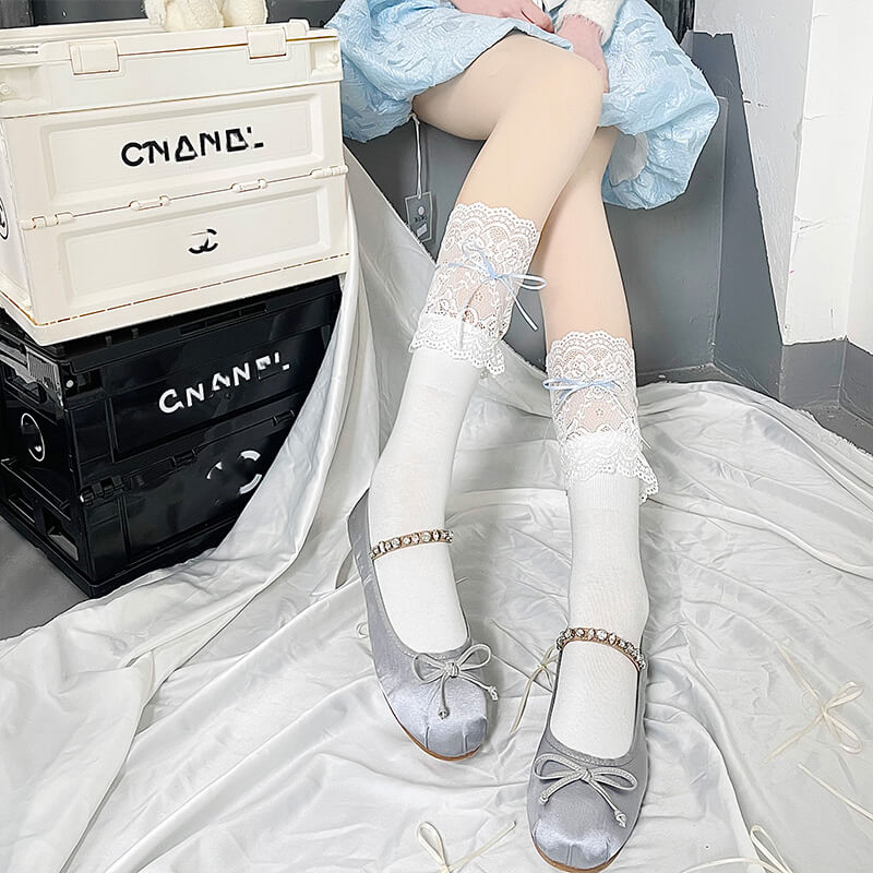 FASHION BALLET CORE RIBBON LACE STOCKINGS