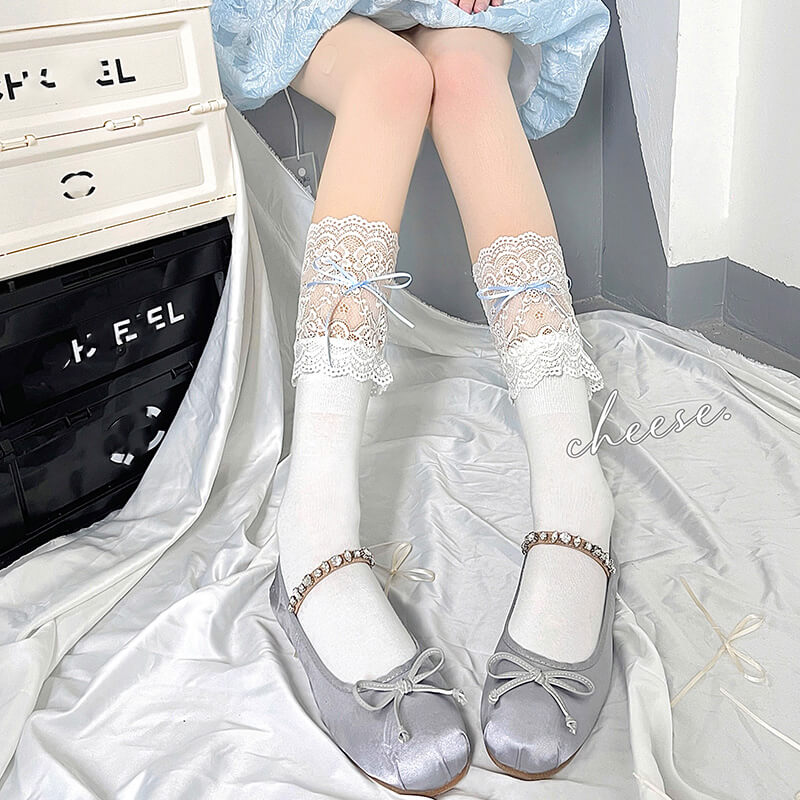 FASHION BALLET CORE RIBBON LACE STOCKINGS