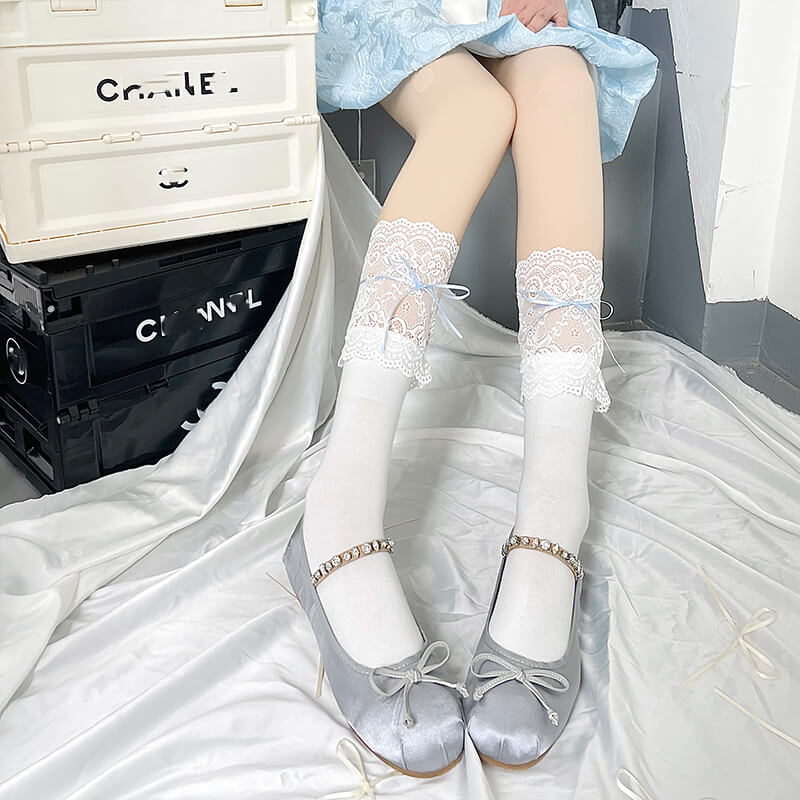FASHION BALLET CORE RIBBON LACE STOCKINGS
