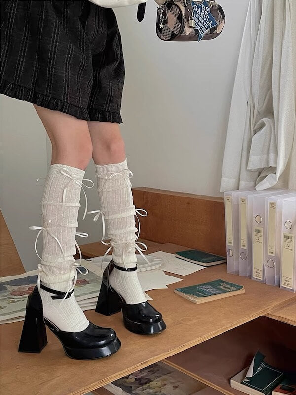 NEW FASHION BALLETCORE RIBBON BOW STOCKINGS