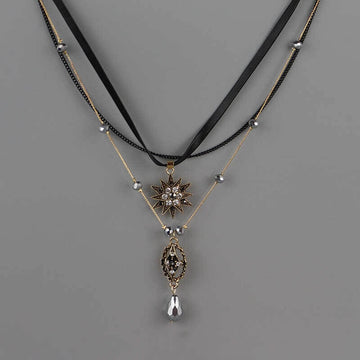 BAROQUE STARS DROPS MULTILAYER NECKLACE
