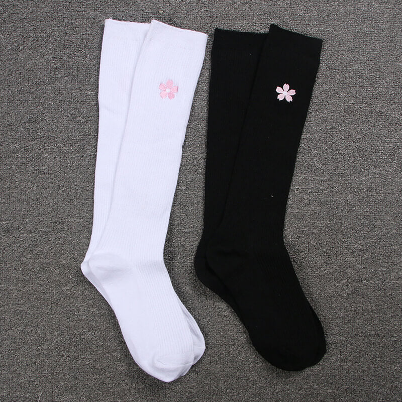 FASHION BLACK WHITE JK SAKURA STOCKINGS