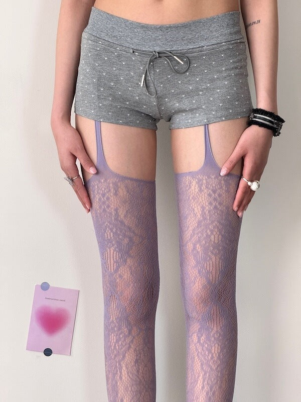 NEW FASHION BLOSSOM SUSPENDER STOCKINGS TIGHTS