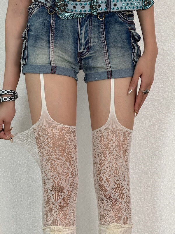 NEW FASHION BLOSSOM SUSPENDER STOCKINGS TIGHTS