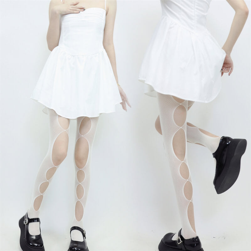 FASHION BROKEN HOLES BEADING TIGHTS